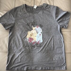 Disney Princess Belle Beauty and the beast themed print shirt